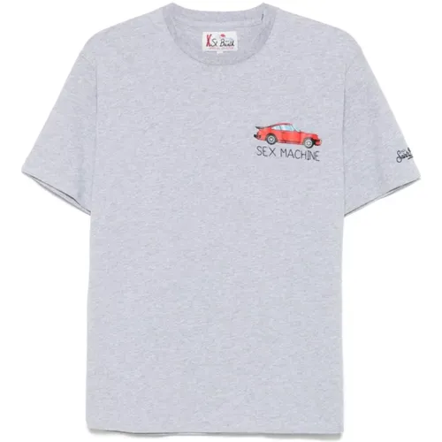 Grey Jersey T-shirt with Logo Print , male, Sizes: L, S, M - MC2 Saint Barth - Modalova