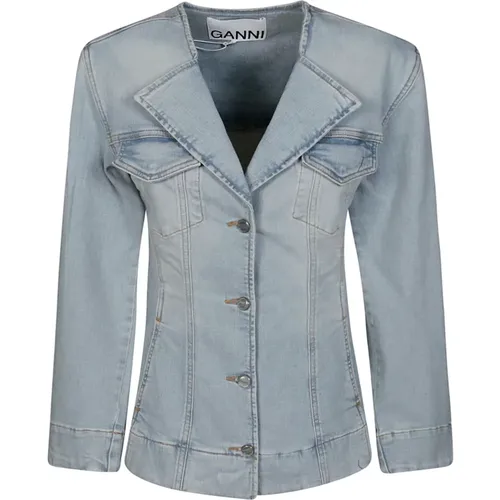 Taillierte Denim-Jacke , Damen, Größe: M - Ganni - Modalova