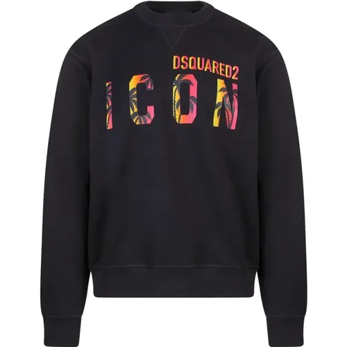 Sweatshirts, male, , Size: S Logo Printed Crewneck Sweatshirt - Dsquared2 - Modalova