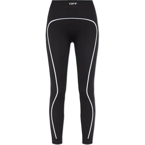 Leggings, female, , Size: XS/S Leggings with logo - Off White - Modalova