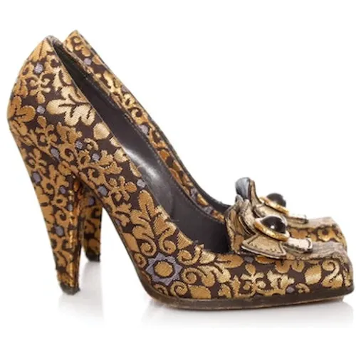 Pre-owned Casablanca brocade heels. , female, Sizes: 6 1/2 UK - Yves Saint Laurent Vintage - Modalova