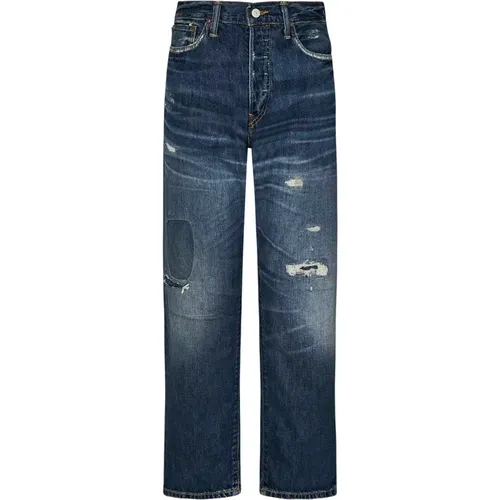 Straight Jeans, male, , Size: W33 Distressed-effect Straight Leg Jeans - Polo Ralph Lauren - Modalova