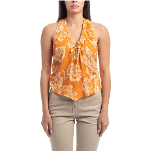 Floral Print Top , female, Sizes: S, M - Seventy - Modalova