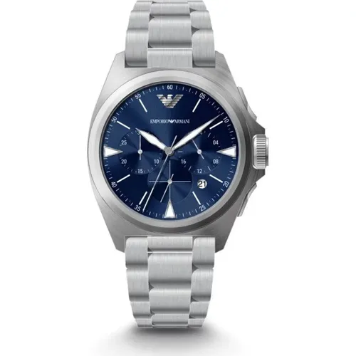 Elegant Silver Chronograph Timepiece , male, Sizes: ONE SIZE - Emporio Armani - Modalova