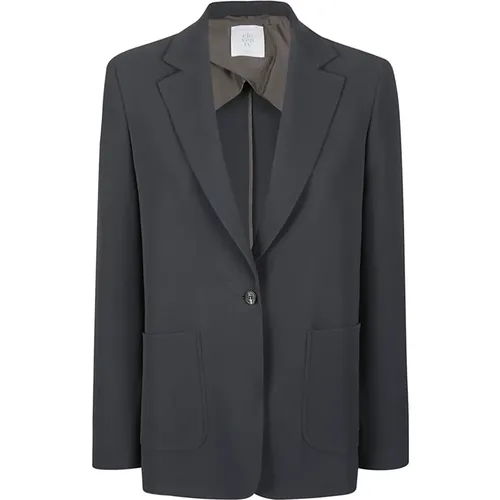 Blazers, female, , Size: S Single-breasted silk cady jacket - Eleventy - Modalova