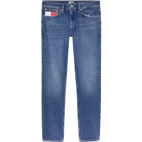 Straight Jeans, male, , Size: W32 Slim Fit Faded Denim Jeans - Tommy Hilfiger - Modalova