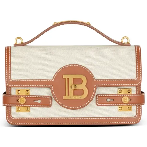 B-Buzz 24 Canvas- und Ledertasche - Balmain - Modalova