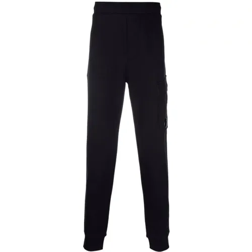 Sweatpants, male, , Size: M Dark Blue Jogging Pants Cargo Style - C.P. Company - Modalova