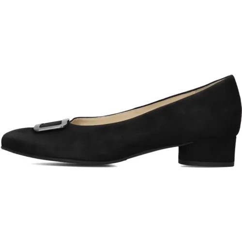 Schwarze Wildleder Slip-On Pumps mit Verzierung , Damen, Größe: 38 1/2 EU - HASSIA - Modalova