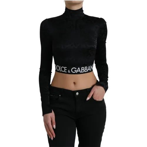 Back Zipper Cropped Top , female, Sizes: XS - Dolce & Gabbana - Modalova