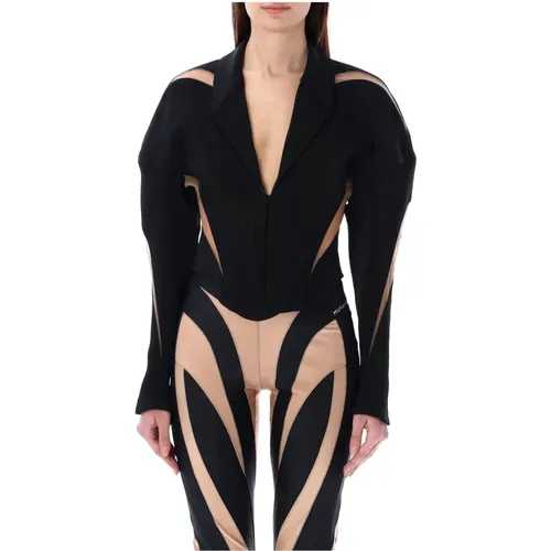 Spiral Illusion Nude Jacket , female, Sizes: XS - Mugler - Modalova