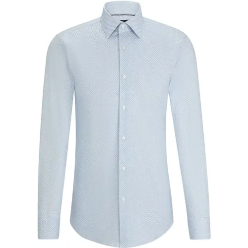 Kent Celeste Cotton Shirt Pattern , male, Sizes: 4XL, 2XL, 3XL, M, XL, L - Boss - Modalova