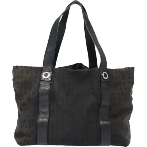 Pre-owned Tote Bags, female, , Size: ONE SIZE Pre-owned Canvas shoulder-bags - Bvlgari Vintage - Modalova