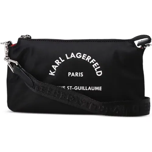 Logo Crossbody Tasche Schwarz Nylon , Herren, Größe: ONE Size - Karl Lagerfeld - Modalova