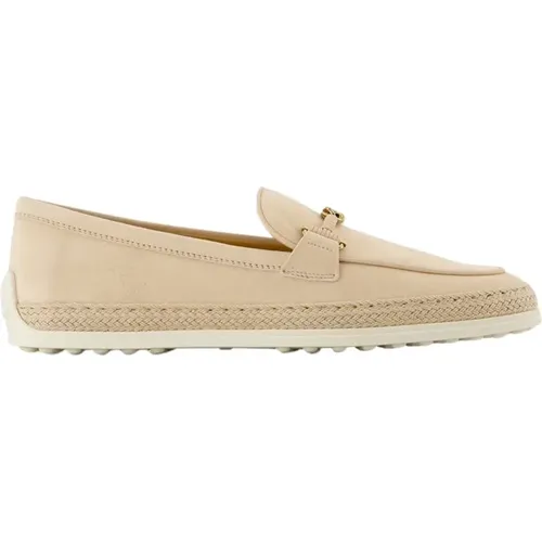 Loafers, female, , Size: 9 US Raffia Loafer Slip-On Round Toe - TOD'S - Modalova