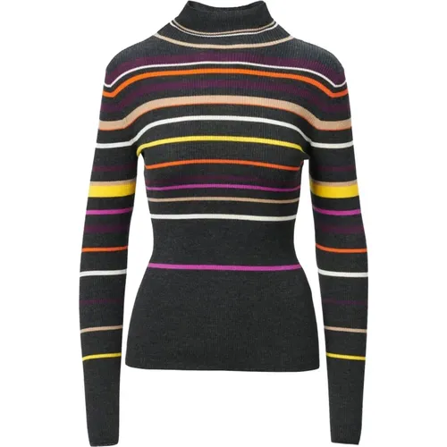 Striped Print Turtleneck Jumper , female, Sizes: M - Lala Berlin - Modalova