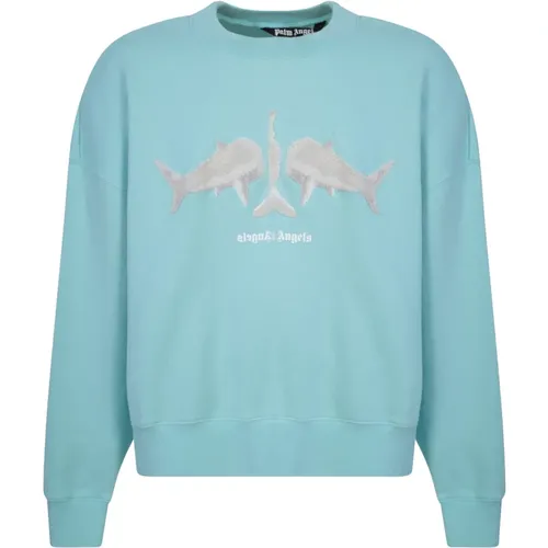 Herren Sweatshirt mit Haifischdruck - Palm Angels - Modalova