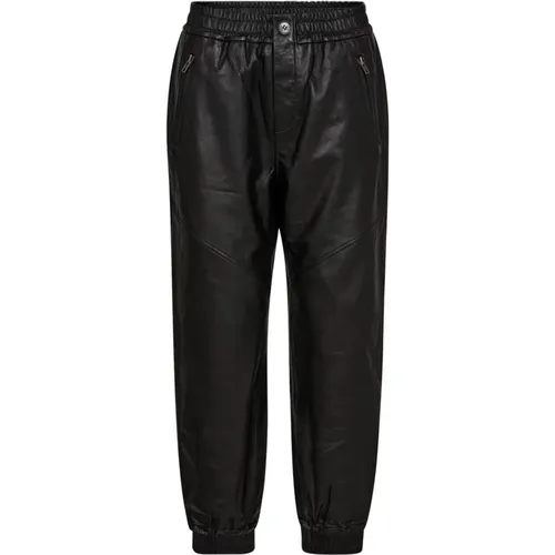 Leather Zip Joggers in , female, Sizes: M - Co'Couture - Modalova