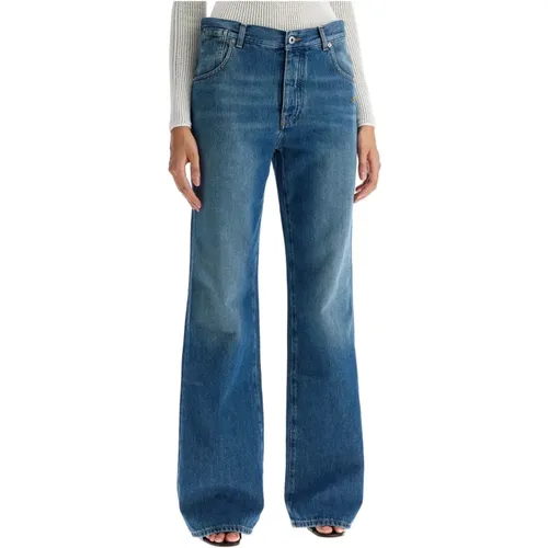 Weite Bein Denim Jeans , Damen, Größe: W26 - Off White - Modalova