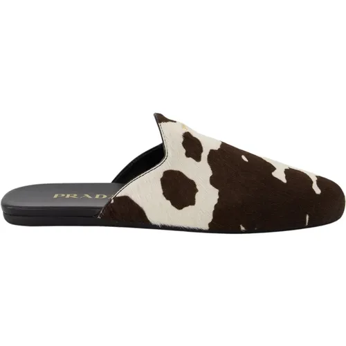 Mules, female, , Size: 6 US Printed Cow Mules - Prada - Modalova