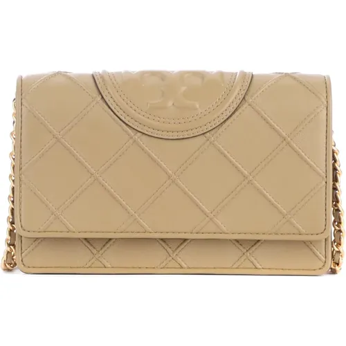Cross Body Bags, female, , Size: ONE SIZE Soft Sand Fleming Shoulder Bag - TORY BURCH - Modalova