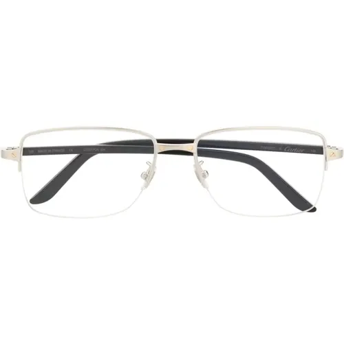 Silver Optical Frame Stylish and Versatile , male, Sizes: 57 MM - Cartier - Modalova