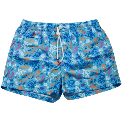 Short Polyester Beach Boxer Swimwear , male, Sizes: M - Kiton - Modalova