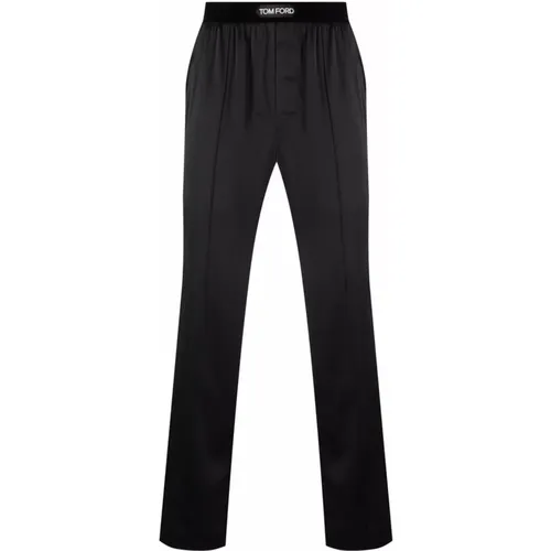 Silk Stretch Lounge Pants , male, Sizes: L, 2XL, M - Tom Ford - Modalova