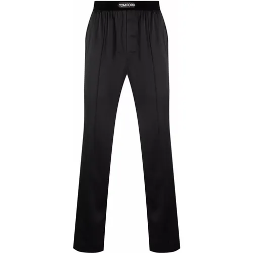 Silk Stretch Lounge Pants , male, Sizes: L, M - Tom Ford - Modalova