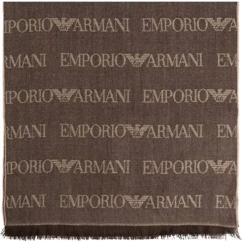 Winter Scarves, male, , Size: ONE SIZE Monogrammed scarf - Emporio Armani - Modalova