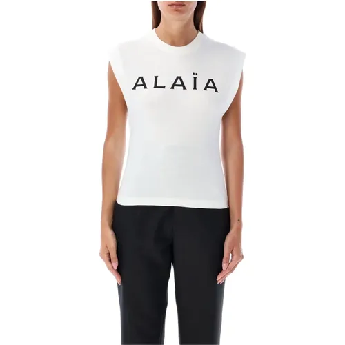 T-shirt with Wing Sleeves , female, Sizes: S - Alaïa - Modalova