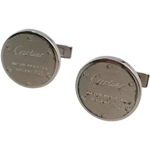 Pre-owned Accessories, female, , Size: ONE SIZE Pre-owned Silver earrings - Cartier Vintage - Modalova