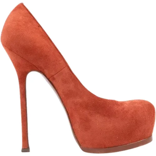 Pre-owned Pumps, female, , Size: 7 US Pre-owned Suede heels - Yves Saint Laurent Vintage - Modalova