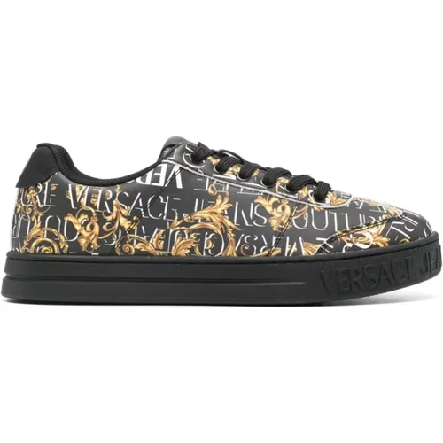 Black Court 88 Sneakers , male, Sizes: 10 UK - Versace Jeans Couture - Modalova