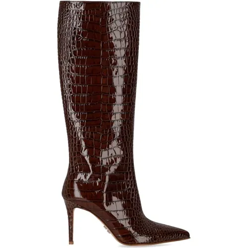 Denise Reptile Effect High Boot , female, Sizes: 4 UK, 3 UK, 5 1/2 UK - Sergio Levantesi - Modalova