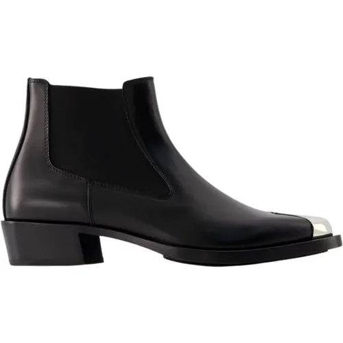 Silver Leather Chelsea Boots , male, Sizes: 6 UK, 5 UK - alexander mcqueen - Modalova