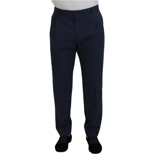 Dunkelblaue Baumwoll-Chino-Formalhose , Herren, Größe: 3XL - Dolce & Gabbana - Modalova