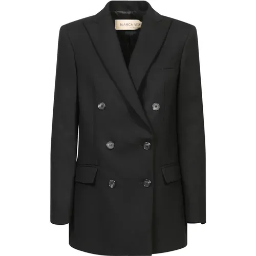 Schwarze Jacke für moderne Frauen - Blanca Vita - Modalova