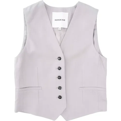 Slim-Fit Light Grey Suit Vest , female, Sizes: S - Birgitte Herskind - Modalova