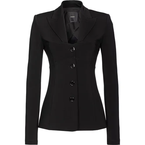 Blazers, female, , Size: M Slim-Fit Technical Fabric Blazer - pinko - Modalova