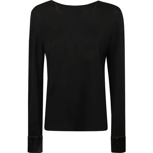 Schwarzer Pullover Maglia , Damen, Größe: M - alberta ferretti - Modalova