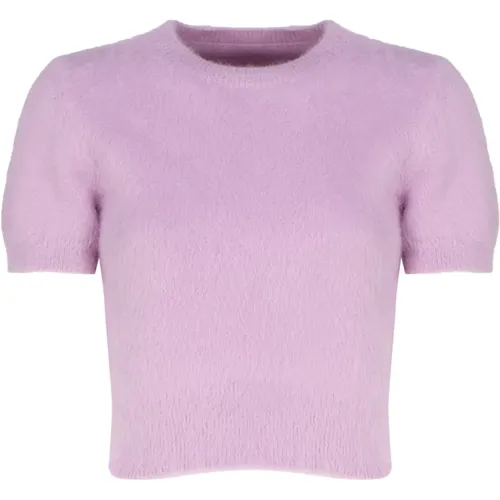 Short Button-Up Sweater in Lillac , female, Sizes: S - Maison Margiela - Modalova