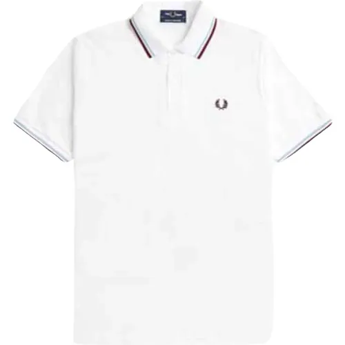 Polo Shirts, male, , Size: 4XS Double Stripe Polo Made In England - Fred Perry - Modalova