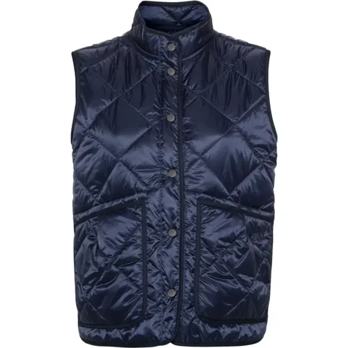 Navy Quilted Sleeveless Jacket , female, Sizes: L - Fay - Modalova