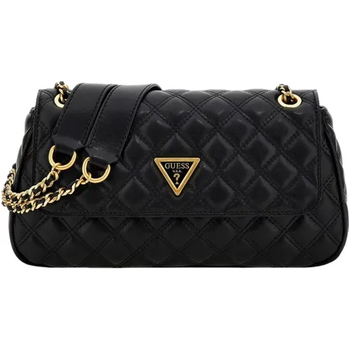 Quilted Shoulder Bag with Metal Logo , female, Sizes: ONE SIZE - Guess - Modalova