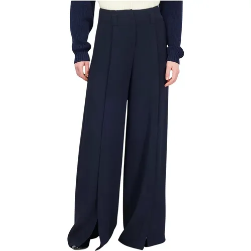 Dunkelblaue Hose , Damen, Größe: M - Semicouture - Modalova