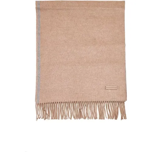 Silk Double-Faced Scarf with Fringes , male, Sizes: ONE SIZE - Ermenegildo Zegna - Modalova