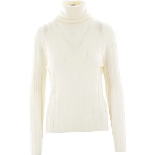 Gerippter Wollrollkragenpullover , Damen, Größe: XS - allude - Modalova