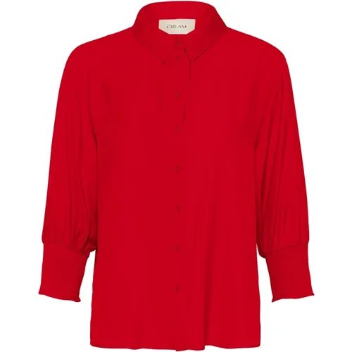 Feminine Blouse Flame Scarlet Oversize Silhouette , female, Sizes: 2XL, XS, XL, 3XL, L, S, M - Cream - Modalova