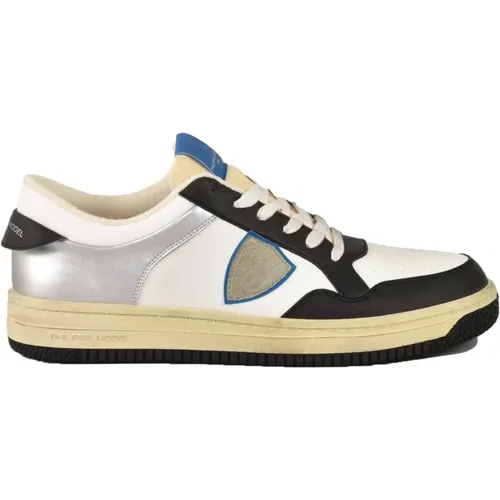 Sneakers, male, , Size: 9 US Leather Sneakers with Rubber Sole - Philippe Model - Modalova